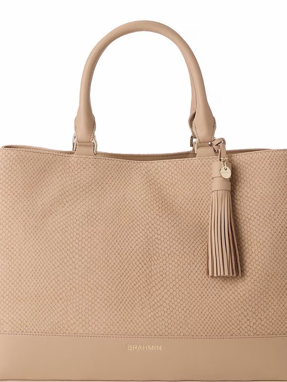 Brahmin Beige Tassel Tote Bag NWT
